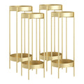 Gold Metal Plant Stand 80cm 2-Tier — Set of 4