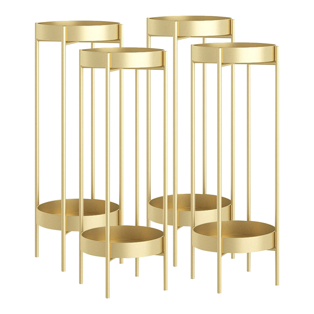 Gold Metal Plant Stand 80cm 2-Tier — Set of 4