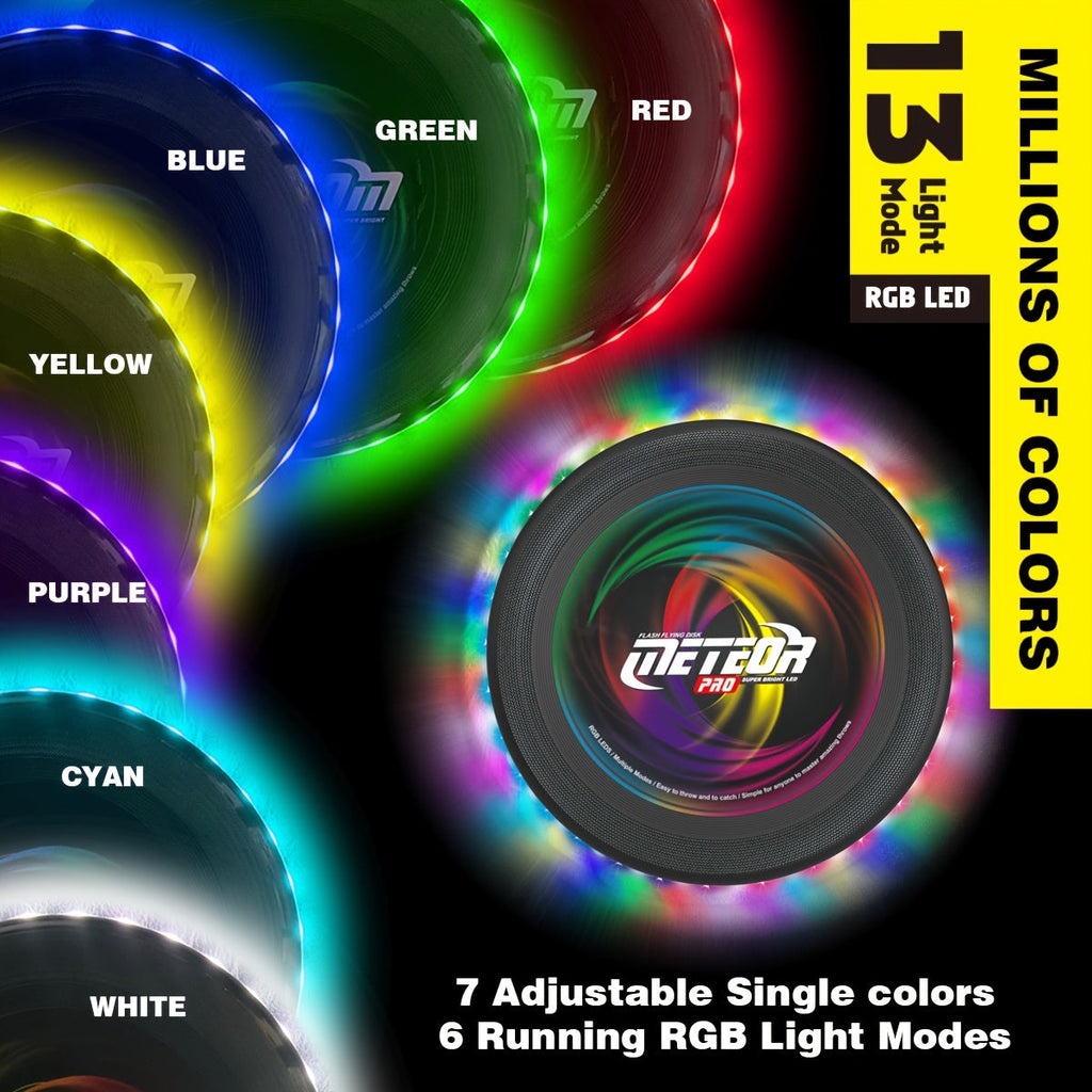 Light-Up Flying Disc — USB Rechargeable with 13 LED Modes