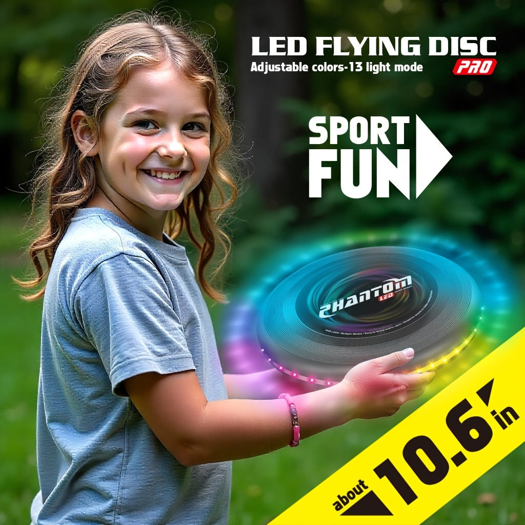 Light-Up Flying Disc — USB Rechargeable with 13 LED Modes