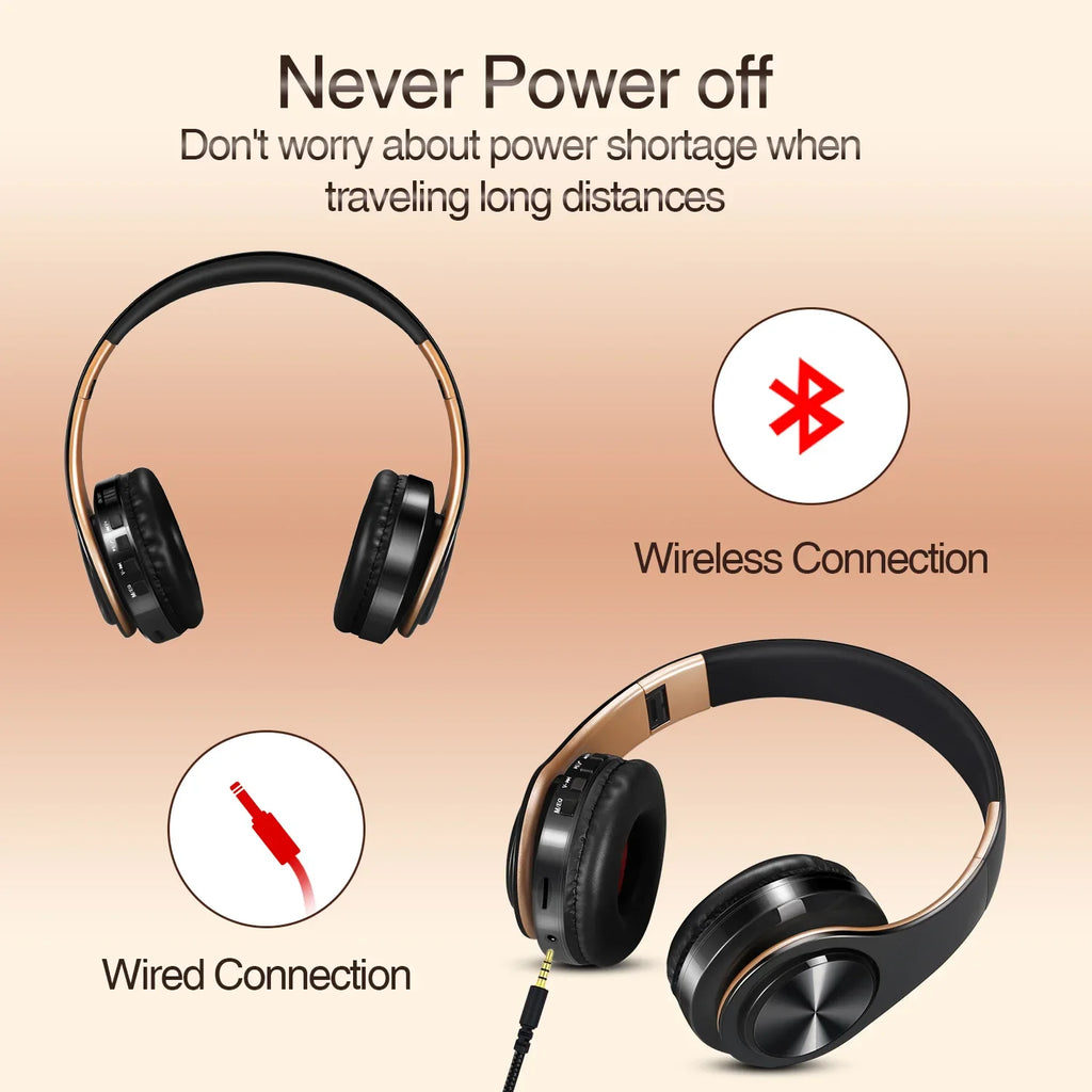 Wireless Bluetooth Headphones — Gold