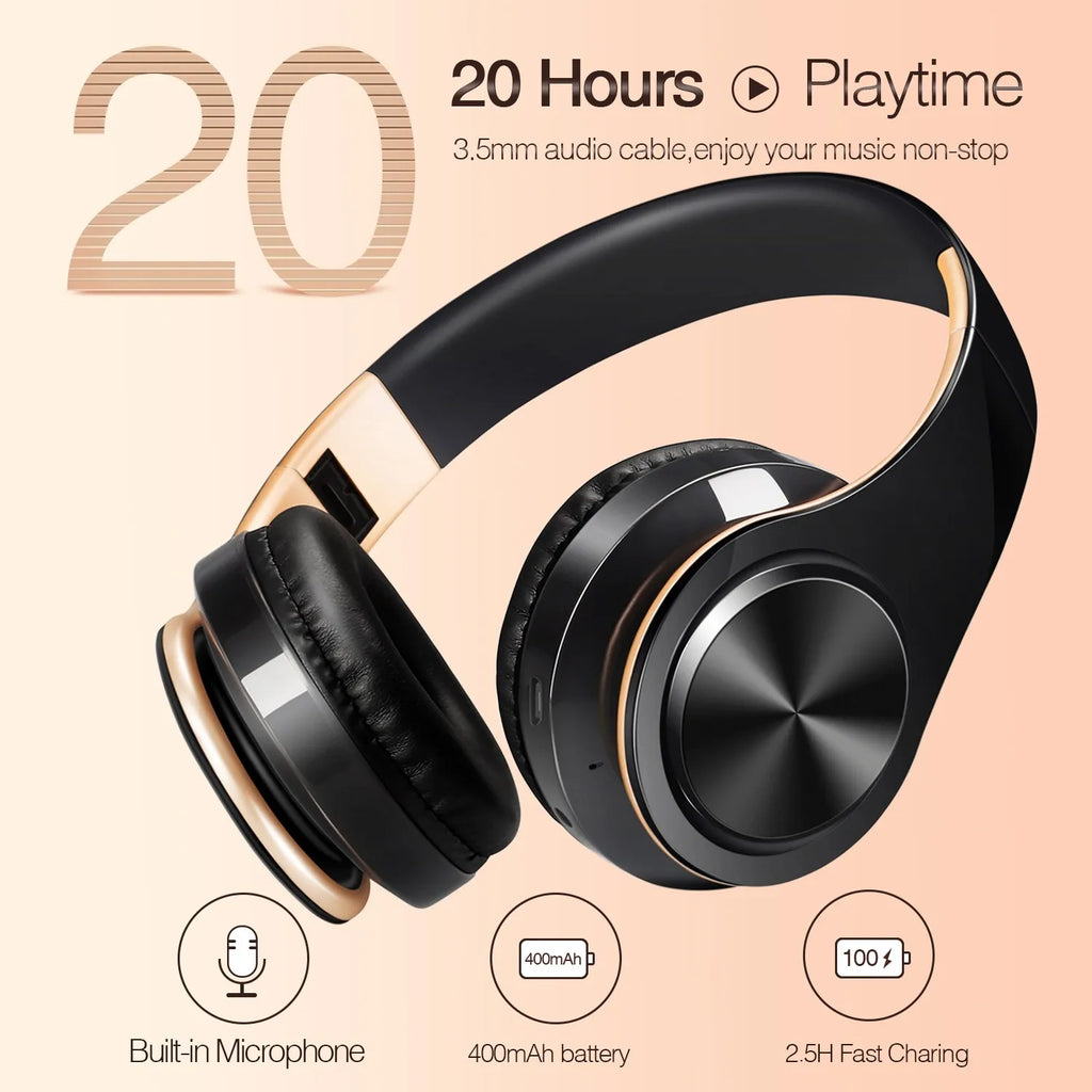 Wireless Bluetooth Headphones — Gold