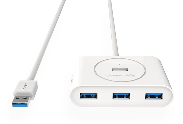 USB 3.0 4-Port Hub with 1M Cable — White