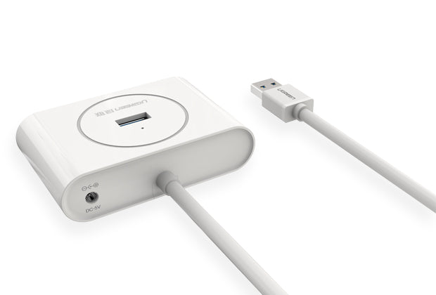 USB 3.0 4-Port Hub with 1M Cable — White