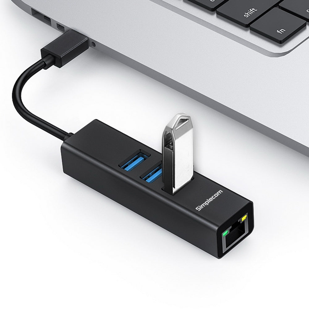 USB-C to 3-Port USB Hub with Gigabit Ethernet Adapter