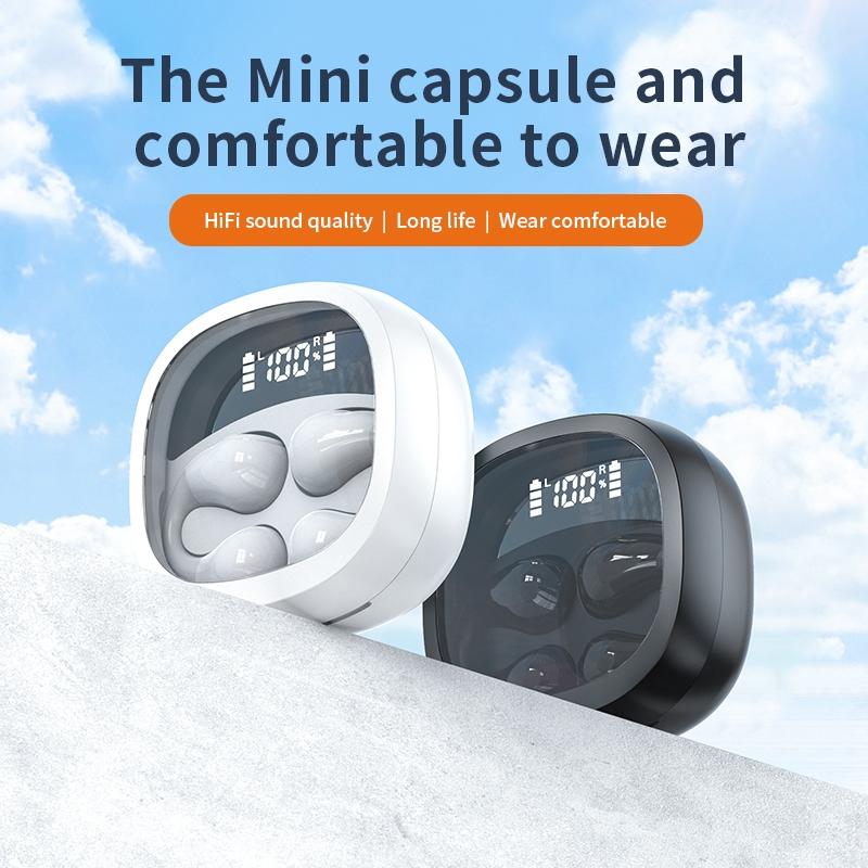 Transparent Capsule Bluetooth 5.3 Earphones with Digital Display