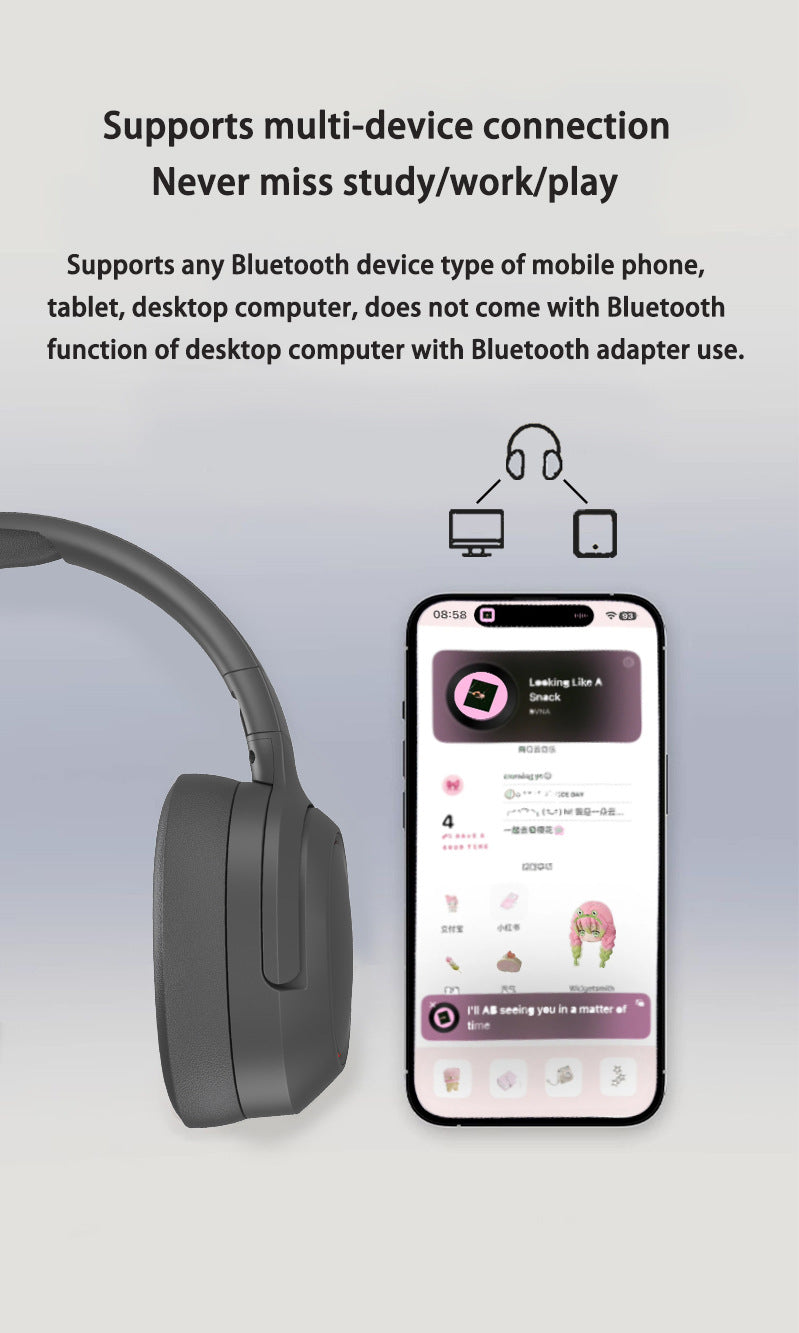 P2963 Wireless Bluetooth Headphones with LED Light — Blue