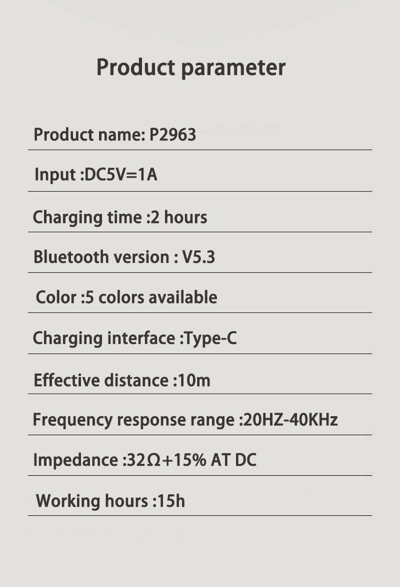 P2963 Wireless Bluetooth Headphones with LED Light — Blue
